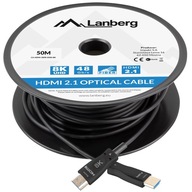 DŁUGI Kabel 50m HDMI Lanberg v2.1 Premium optical 8K UHD aktywny optyczny