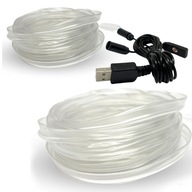 2-STRONNE EL WIRE RGB KOLORY 7w1 OŚWIETLENIE WNĘTRZA AUTA KABINY LED USB 5m