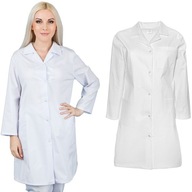 Biały Fartuch Kitel bawełniany medyczny laboratoryjny NAPY damski XL