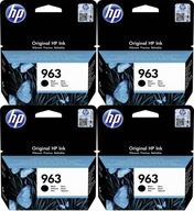 HP 963 Czarny Tusz Oryginalny 3JA26AE x 4