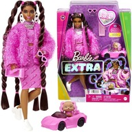 BARBIE EXTRA BÁBIKA S DOPLNKAMI + PSÍK V RUŽOVOM KABRIOLETE