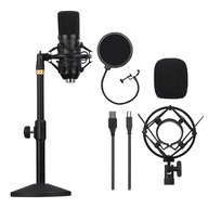 Studio mikrofon pojemnościowy USB ze stojakiem