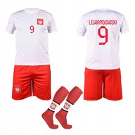Lewandowski Polska strój komplet piłkarski + getry 164