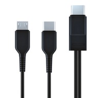 2 w 1 kabel USB C Micro USB USB C na USB C szybki przewód zasil~12128