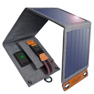 Choetech turistická solárna nabíjačka telefónu s USB 14W rozkladacia šedá