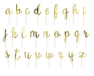 Topper alfabet LITERY literki na tort imię złote