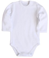 Białe Body niemowlęce 62 długi rękaw bawełniane jednokolorowe dla noworodka
