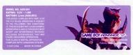 Naklejka Etykieta Game Boy Gameboy Advance SP