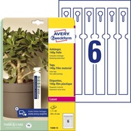 Etykiety pętelkowe do roślin Avery wodoodporne 220-25mm 10 arkuszy biały
