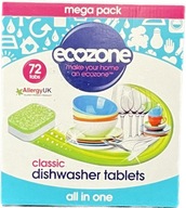 Tablety do umývačky riadu Ecozone Classic all in 1 72sz