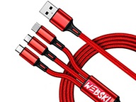 Uniwersalny Kabel USB 3w1 do Wszystkich Telefonów