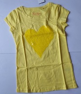 next Bluzeczka żółta cekiny serce 8 lat 128cm