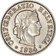 Moneta, Szwajcaria, 5 Rappen, 1934, Bern, AU(55-58