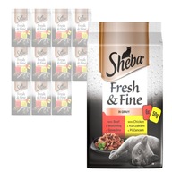 SHEBA FRESH & FINE WOŁOWINA KURCZAK MOKRA KARMA DLA KOTA W SOSIE 72x50g