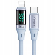 MCDODO KABEL Z WYŚWIETLACZEM USB-C LIGHTNING 36W 1M DO IPHONE 14 NIEBIESKI