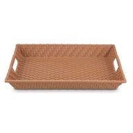 Lekka TACA DEKORACYJNA taca DO SERWOWANIA z uchwytami 48x35cm wzór RATTAN