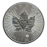 1 oz 2023 Liść klonowy srebrna moneta - uszkodzona