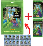 KARTY MINECRAFT PANINI ALBUM ZESTAW STARTOWY 14 KART PREZENT+2 PACZKI KART