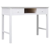 Písací stôl biely 108x45x76 cm masívne drevo paulowni