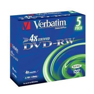 DVD-RW VERBATIM 4.7 GB 4x Jewel Case 5 szt.