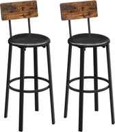 Hokery 2ks stoličky kuchynské barové stoličky s mäkkým sedákom 75,5cm