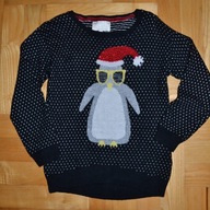 409 # Świąteczny sweter Pingwinek 6/7L_122cm
