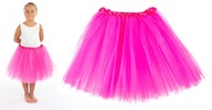 SPÓDNICZKA TUTU TIULOWA CIEMNO RÓŻOWA FUKSJA 40 CM 128 134 140 146