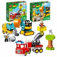 LEGO Duplo Straż pożarna Wóz strażacki 10969+ 10931 Ciężarówka koparka