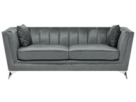 Sofa 3-osobowa welurowa aksamitna szara