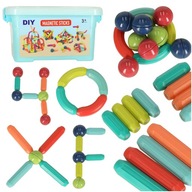 Magnetické kocky magnetic sticks veľké tyčinky pre batoľatá 25 el