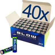 40x NAJMOCNIEJSZA BLOW SUPER ALKALINE AAA LR3 PALUSZKI ZESTAW