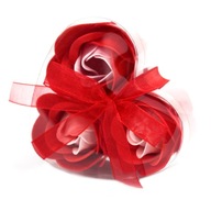 AwGifts Zestaw 3 Mydlanych Kwiatów w Pudełku - Czerwone Róże