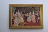 Obraz Gobelín v zlatom ráme 108x78cm Francúzska hostina - Obraz Látka
