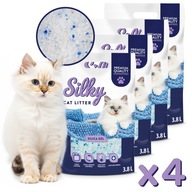 Żwirek silikonowy dla kota bezpyłowy SILKY 4X3,8l