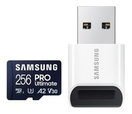Karta pamięci Samsung 256 GB microSDXC PRO Ultimate 200 MB/s z czytnikiem