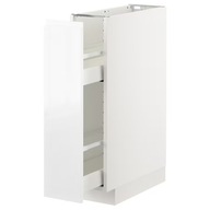 IKEA METOD Stojanová skrinka/výsuvné úchytky Voxtorp lesk/biela 20x60 cm