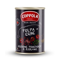 Włoskie krojone pomidory z ziołami w puszce bez glutenu wegan 400g Coppola
