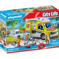 PLAYMOBIL City Life 71202 Ambulans KARETKA POGOTOWIA ze światłem dźwiękiem