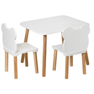 Detský stôl a stoličky 50 x 60 cm nábytok, stolík a dve stoličky Medvedík