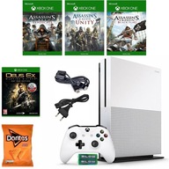 KONSOLA XBOX ONE S 1TB 1xPAD +4xGRA KOMPLET| NAPĘD