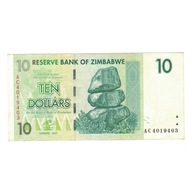 Banknot, Zimbabwe, 10 Dollars, 2007, KM:67, AU(50-