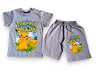 Súprava: tričko a šortky sivá Pokémon 110/116
