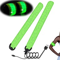 2x OPASKA ODBLASKOWA LED NA RĘKĘ RAMIĘ DO BIEGANIA NA ROWER WODOODPORNA USB