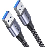 Przewód, mocny kabel 2x USB-A 3.0, UGREEN, 0,5 m, 5Gbps, do synchronizacji