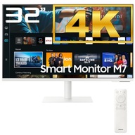 Biały Monitor Samsung SMART 32' 4K 3840x2160px HDMi Głośniki WiFi Regulacja