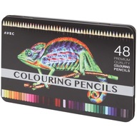 Śliczne Kolorowe Kredki Ołówkowe Profesjonalne w Puszce 48 sztuk Cameleon