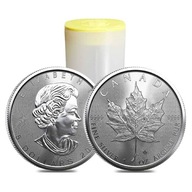 Zestaw 25 srebrnych monet Kanadyjski Liść Klonowy, 1 oz, 2010