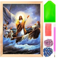 Haft Diamentowy Jezus Religia Maryja Diamond Paiting Mozaika + Ramka Zestaw