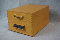Skrzynka katalogowa biblioteczna organizer 60/70s szkatułka pudełko