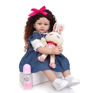 Silikónová reborn bábika roztomilá imitácia bábätka 60cm